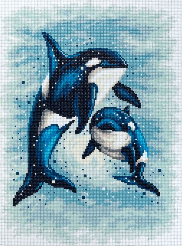 Алмазная (кристальная) мозаика Фрея ALPD-110, на подрамнике Косатки, 30х40 см