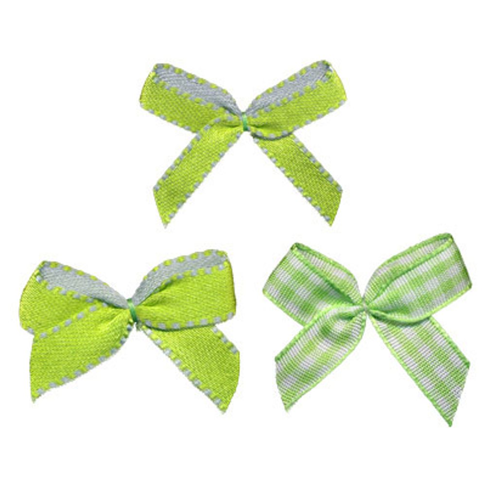 Набор текстильных бантиков, 100 шт, 405 салатовый, Annet BDR