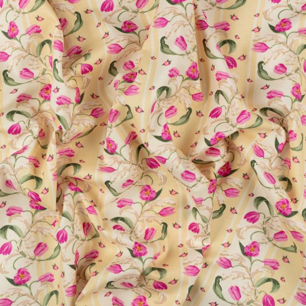 Ткань для пэчворка Peppy Весенний этюд, рулон 112 см / 5 метров, ВЭ-04 Панель желтый, Peppy