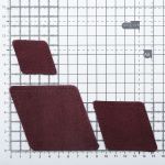 Набор заплаток пришивных из замши, ромб 4х5,6см, 6х8,4см, 8х11,2см, с перфорацией, 3 шт (31 бордовый), 59405