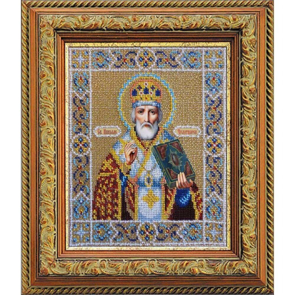 Набор для вышивания бисером Паутинка, Св. Николай Чудотворец, 24х20 см