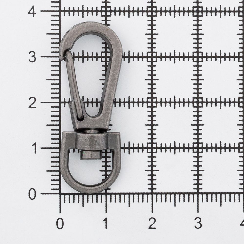 Карабин металл 10.0 мм (13х37 мм), цв.чер.никель, 20 шт