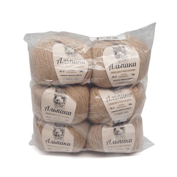 Пряжа Камтекс Альпака / уп.6 мот. по 50 г, 150 м, 005 бежевый