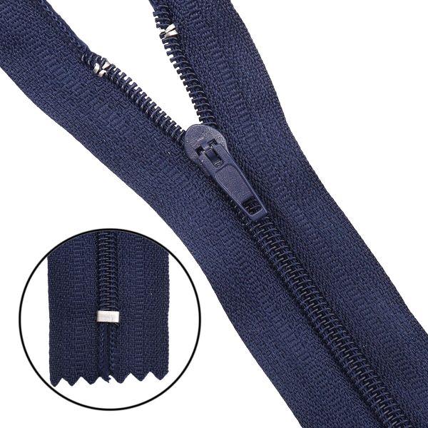 Молния спираль (витая) брючная Т4 (4 мм) 1 зам., н/раз., 20 см, п/автомат, F330 синий, 10 шт