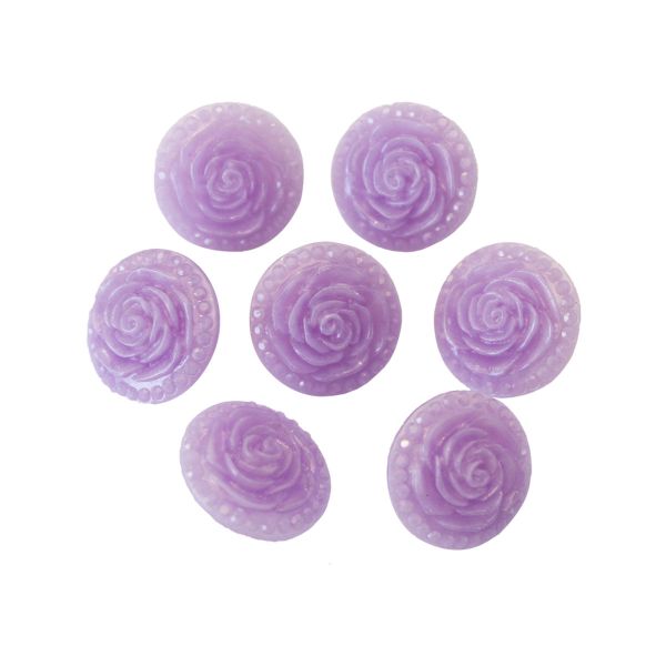 Пуговицы на ножке Розочки, 10 шт (6 св.сиреневый)