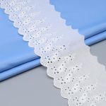 Кружево шитьё широкое 117 мм / 13.72 м, 100% хлопок, неотбеленный