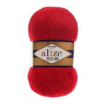 Пряжа Alize (Ализе) Angora Real 40 / уп.5 мот. по 100 г, 430м, 056 красный A