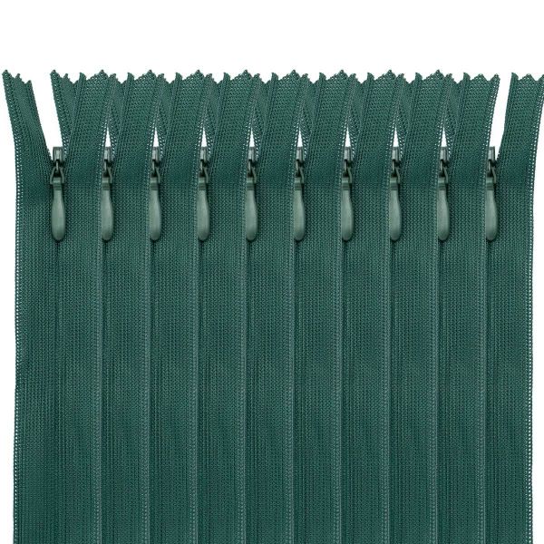 Молния потайная (скрытая) Т3 (3 мм) 1 зам., н/раз., 20 см, зеленый, 31212 / 20, 10 шт