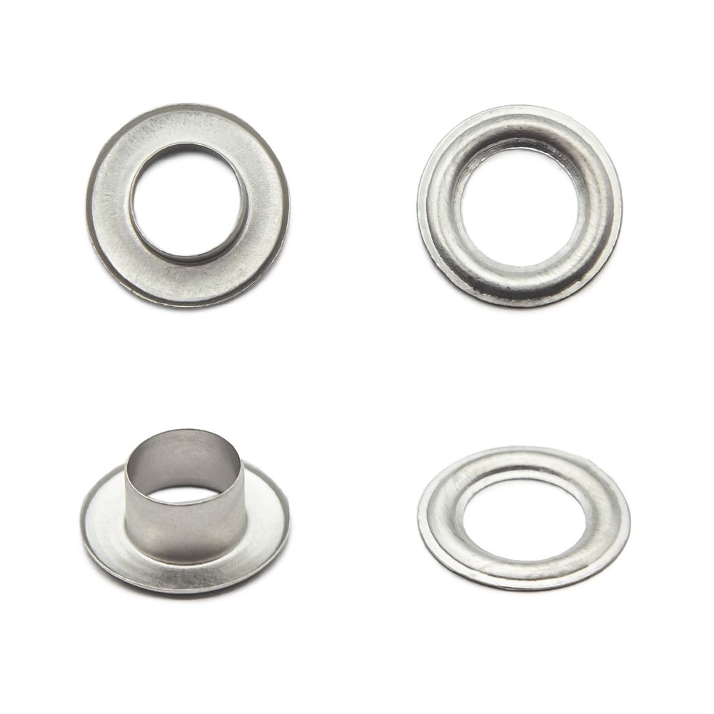 Люверс плоский ⌀8.0 мм, 50 шт, металл, серебро, 64701, BIG