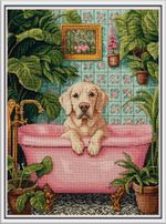 Набор для вышивания нитками Panna J-7545, Водные процедуры, 22х29.5 см