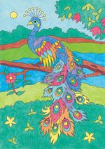 Картина по номерам Фрея, Яркая птица 29.5х20.5 см