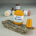 Пряжа Astra Premium (Астра Премиум) Пух норки / уп.1 мот. по 50 г, 290 м, 036 горчичный