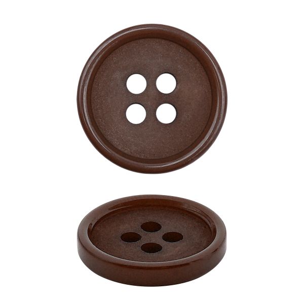 Пуговица 4 прокола 24L=15 мм, Brown, коричневый, NE182, 36 шт