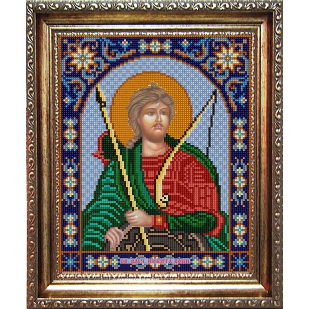 Рисунок для вышивания бисером Конек, 9373 Святой Никита 20х25 см