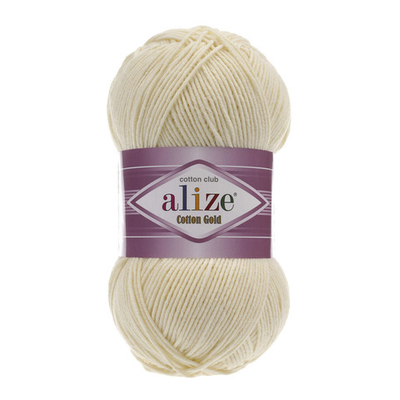 Пряжа Alize (Ализе) Cotton Gold / уп.5 мот. по 100 г, 330м, 001 молочный A