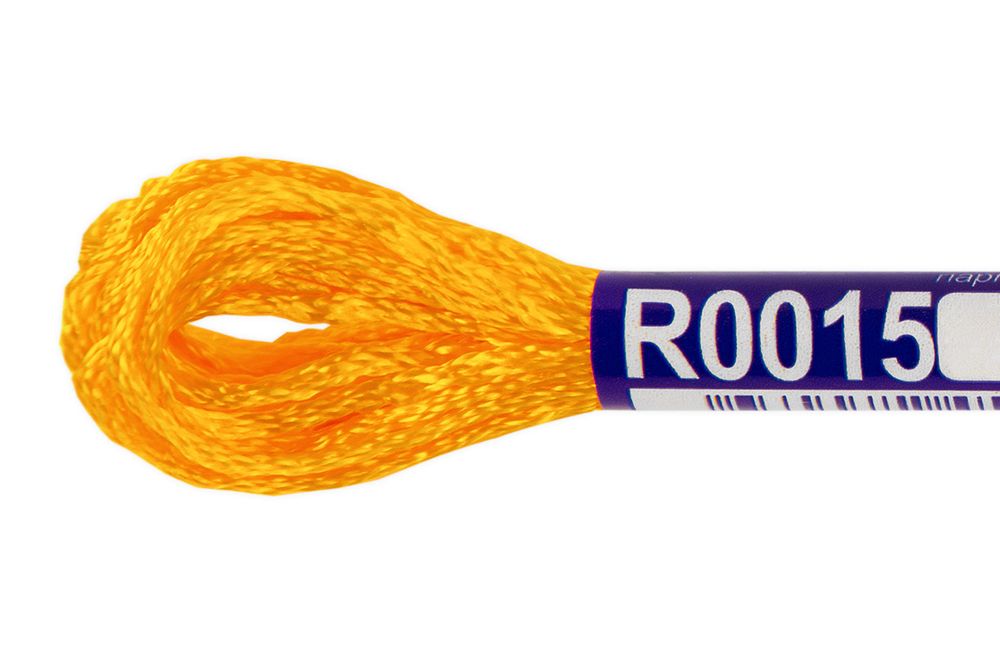 Мулине Gamma вискоза 100%, цв.R0015 т.желтый, 12 мотков по 8 метров