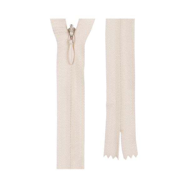 Молния спираль потайная плательная Т3 (3 мм) 1 зам., н/раз., 22 см, сатин (плотная) 296 слон.кость, G013P Gamma, 10 шт