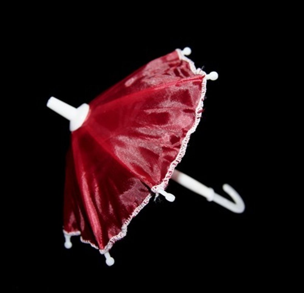 Зонт маленький КЛ.24013 16см пластмассовый бордовый