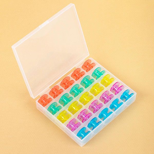 Набор шпулек для швейных машин 12х10х2.5 см, 25 шт, пластик, прозрачный, Gamma CFS-02