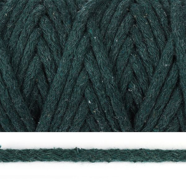 Шнур круглый х/б ⌀5.0 мм / 50 метров, 1404 изумруд