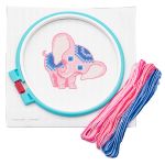 Набор для вышивания нитками Hobby&Pro Kids, Розовый слоненок 19х19см