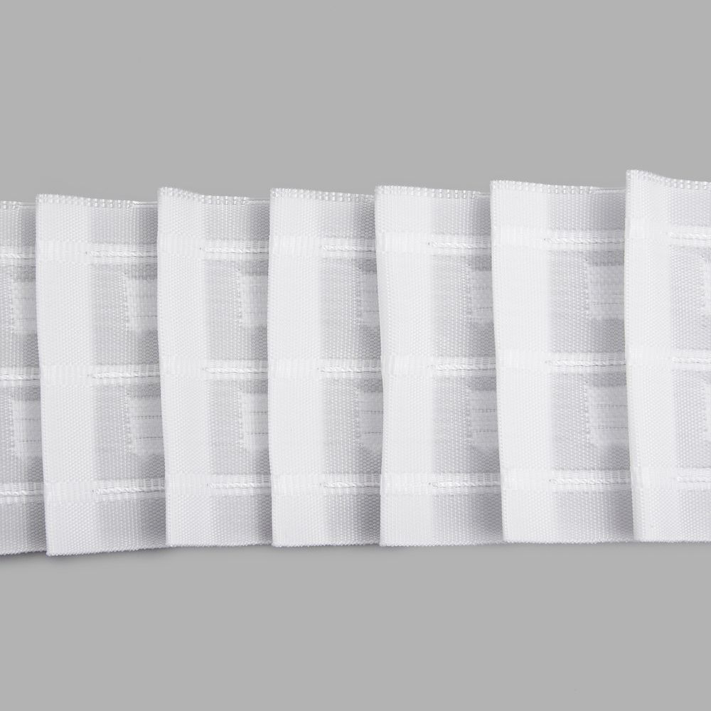 Лента (тесьма) шторная: сборка параллельная (1:2) 65 мм / 100 метров, равномерная