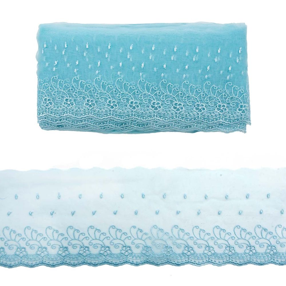 Кружево капроновое широкое 127 мм / 13.71 м, 0574-5002, цв.А783 св.лед