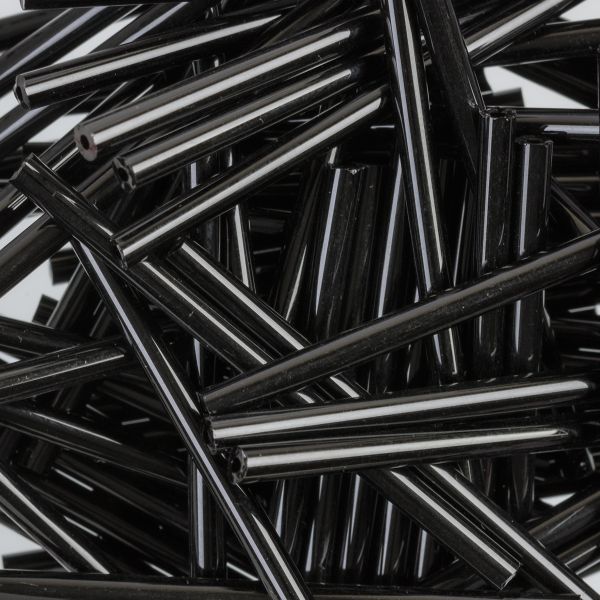 Бисер Preciosa Tubes 50х3 мм, 50 г, 23980 черный, 321-11001