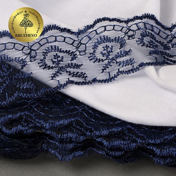 Кружево капроновое 45 мм / 9.14 м, TBS.30010 цв.120 (159) т.синий, Kruzhevo