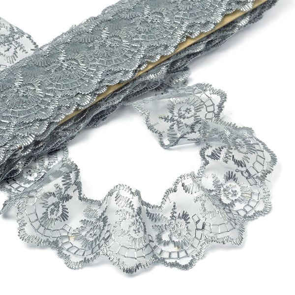 Кружево капроновое 45 мм / 9.14 м, TBS.30010 цв.180 (3) серый, Kruzhevo