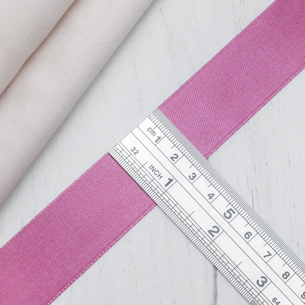 Лента атласная 1-сторонняя 25.0 мм / 22.86±1 метров, 167 сухая роза, Globus