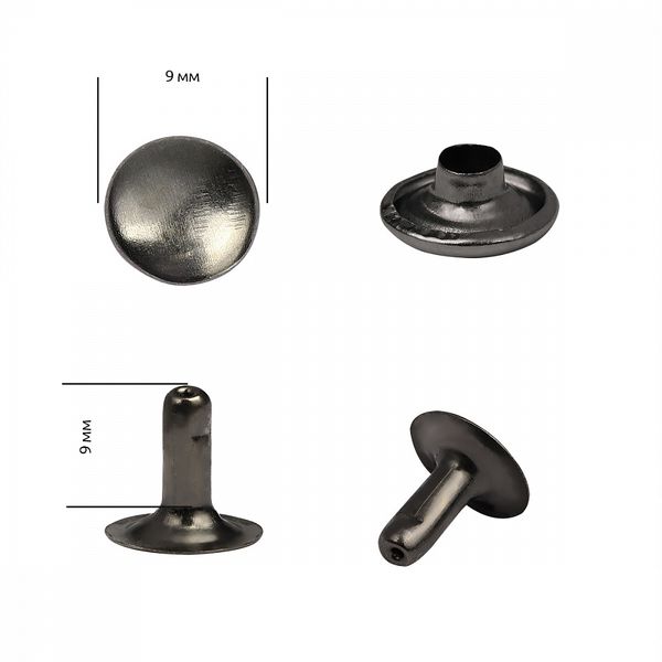 Хольнитены односторонние сталь 9х9 мм, №33, TBY.5109 цв. черный никель уп. 1000 шт, TBY