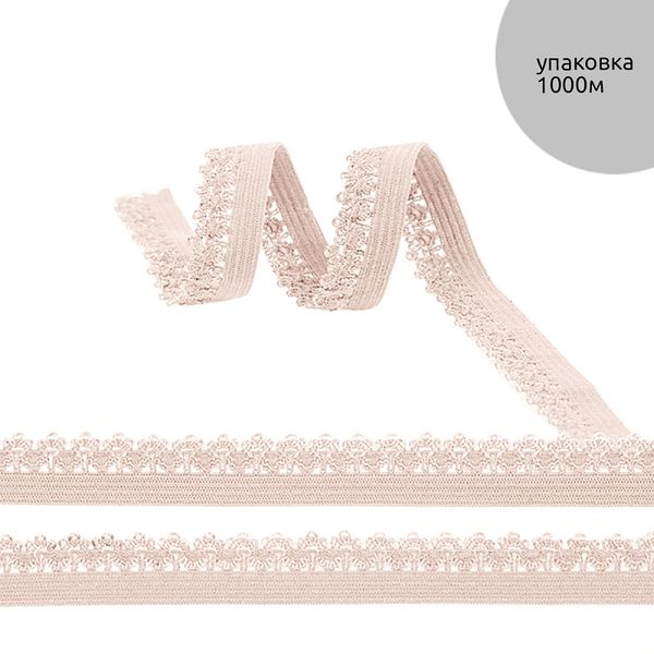Резинка бельевая (ажурная) 12.0 мм / 1000 метров, арт.RB01 серебристый пион S185