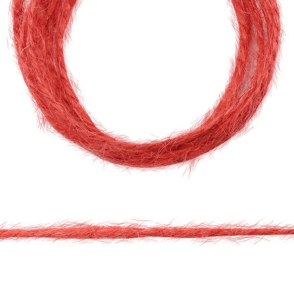 Шпагат джутовый 2-х ниточный ⌀1.12 мм, 50 м, 1120 текс, качество СВ, цветной (красный), 74973