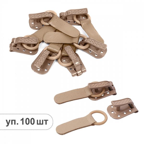 Крючки шубные 50мм, S007 бежевый, TBY-0122, 100 шт