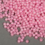 Бусины пластик (перламутр) ⌀4 мм, цв.015 розовый, уп.500г (15000 шт), Magic4Hobby