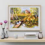 Набор для вышивания нитками Чудесная игла 110-331, Деревенский пруд, 40х31см