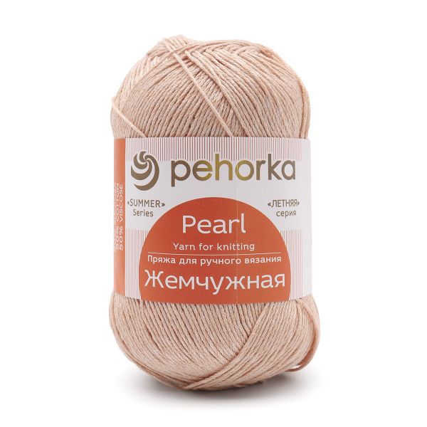 Пряжа Пехорка Жемчужная / уп.5 мот. по 100 г, 425 м, 390 светлый песок