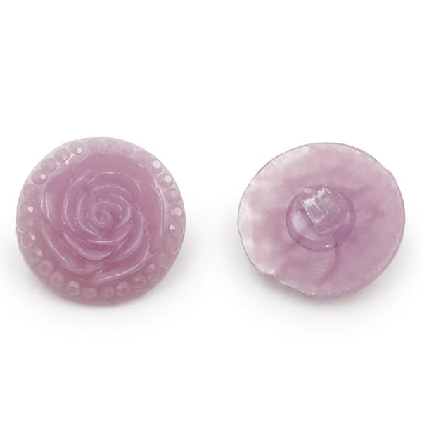 Пуговицы на ножке Розочки, 10 шт (6 св.сиреневый)
