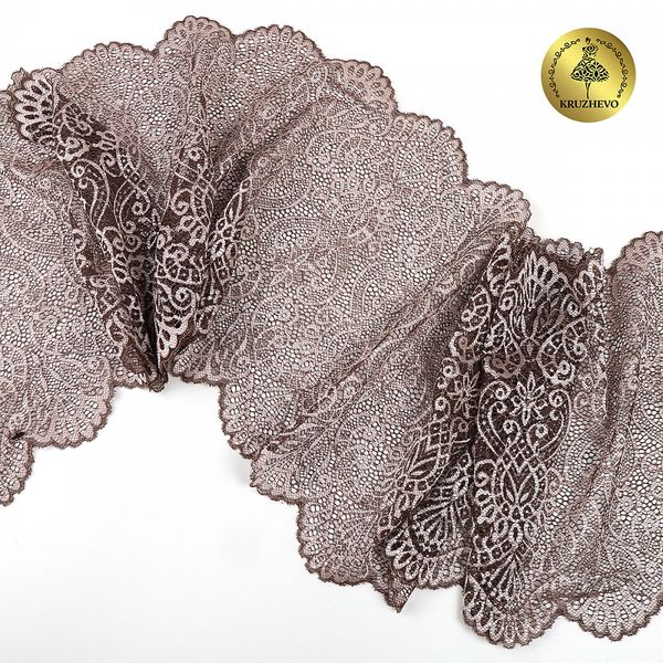 Кружево бельевое эластичное 240 мм / 25 м, TY.40992, цв.бежевый, Kruzhevo