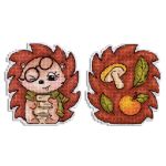 Набор для вышивания нитками МП Студия, на пластиковой канве Озорной ёжик 10х9см