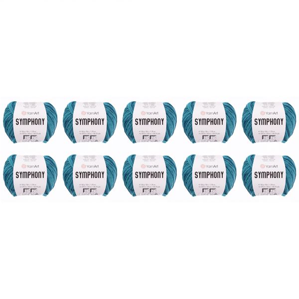 Пряжа YarnArt (ЯрнАрт) Symphony / уп.10 мот. по 50 г, 125 м, 2125 темно-бирюзовый