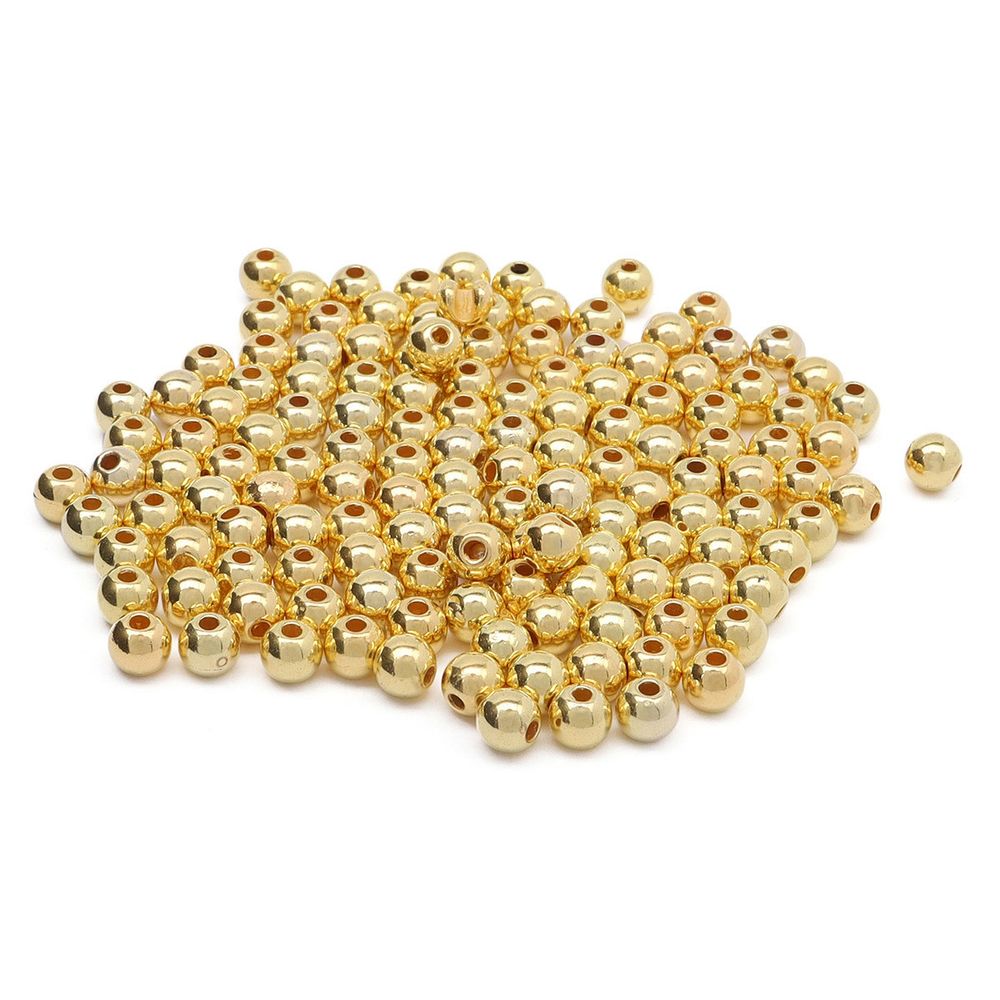 Бусины пластик под металл ⌀6 мм, 15гр (130±10 шт), Astra&Craft (MH.КР.06 золото), MH.КР