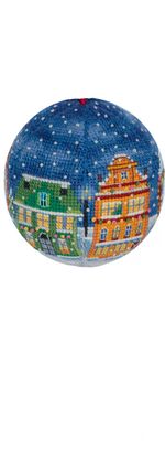 Набор для вышивания нитками Panna, Новогодняя игрушка. Накануне праздника, 6х6 см