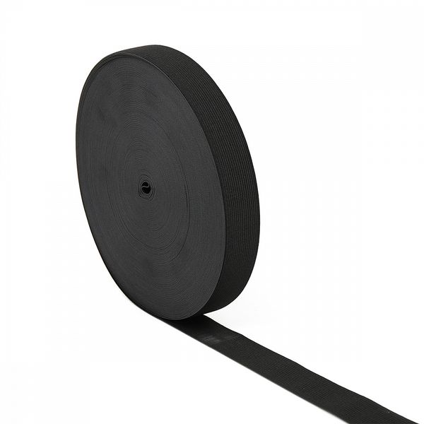 Резинка вязаная 30.0 мм / 40 метров, стандартная 3.9-4.3 г/п.м., черный