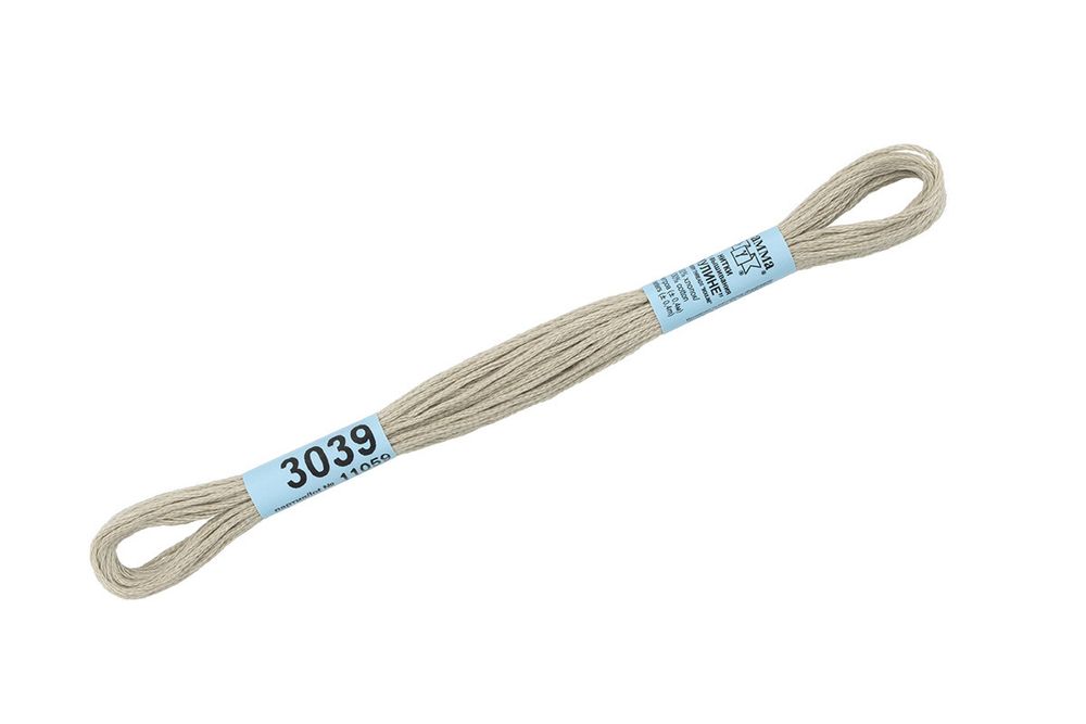 Мулине Gamma 100% хлопок, цв.3039 бл.фисташковый, 24 мотка по 8 метров