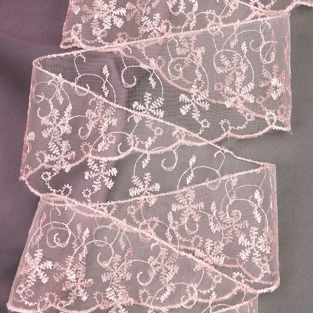 Кружево капроновое 65 мм / 13.7 м, 30011 цв.135(146S) св.персиковый, Kruzhevo