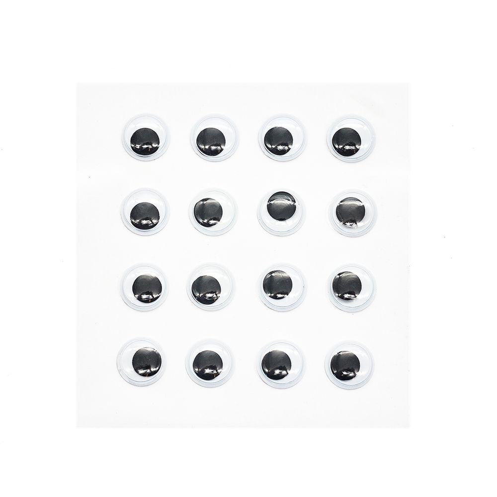 Глазки бегающие круглые на клеевой основе 15 мм, 16 штак, ч/б, Astra&amp;Craft