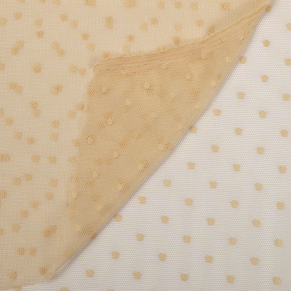 Сетка бельевая эластичная 95 г/м², шир.160 см / 1 метр, Горох 00128, цв.03 бежевый /ОТР.00128.03.1/