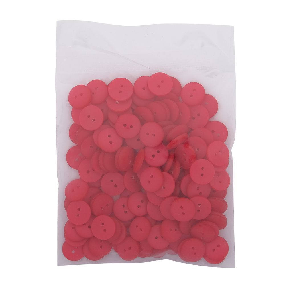 Пуговицы на 2 прокола 22L (14мм), пластик (col.33 ярко-красный), CR-K18M, 144 шт